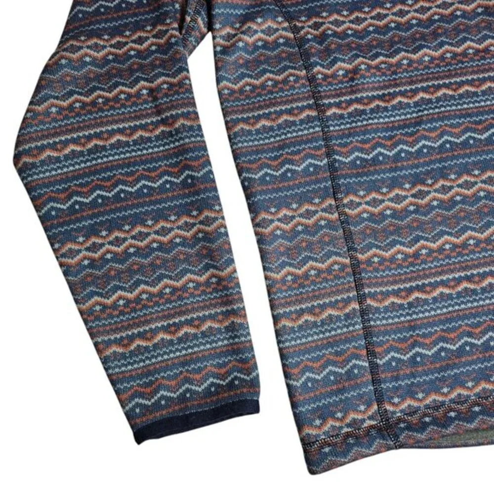 The North Face Gordon Lyons Fleece Fair Isle Cosmic Blue Pullover 1/4 Zip Mens M